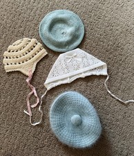 Vintage Lot Of Baby Knit Hats B41