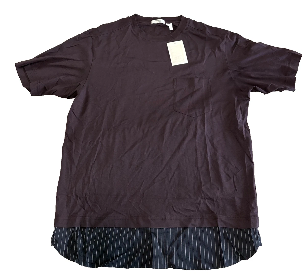 トップス Theory Cotton Shirting Fixedsleere Shirt Theory Cotton Short Sleeve Solid T-Shirts for Men for sale | eBay