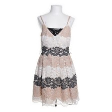 Rinascimento, Cocktailkleid, Größe: L, Beige/Weiß/Schwarz/Mehrfarbig #oKs