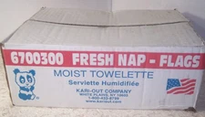 KARI-OUT FRESH NAP MOIST TOWELETTE – FLAGS – 1,000 COUNT BEST USE BY 02/2026
