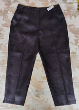 NWT Talbots 14P Black Irish Linen Pants Lined w/Split Hem MSRP 98.00