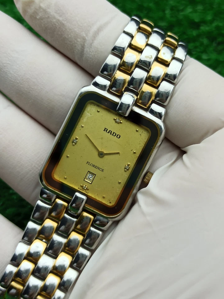 Reloj clásico Rado Florence icónico y movimiento suizo medio dorado cuarzo años 80 Foto 4 de 4