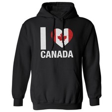 Canada Day - I Love Canada Canadian Flag Dominion Day Unisex Hooded Sweatshirt