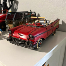 Vintage Red Tin Toy Convertible Car Vehicle - Age 17 Years  Up