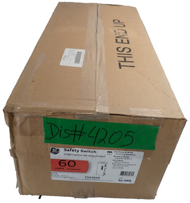 New GE ABBTH4362R 60 Amp 600 volt Fusible 3R Outdoor Safety Switch 3P 4 Wire