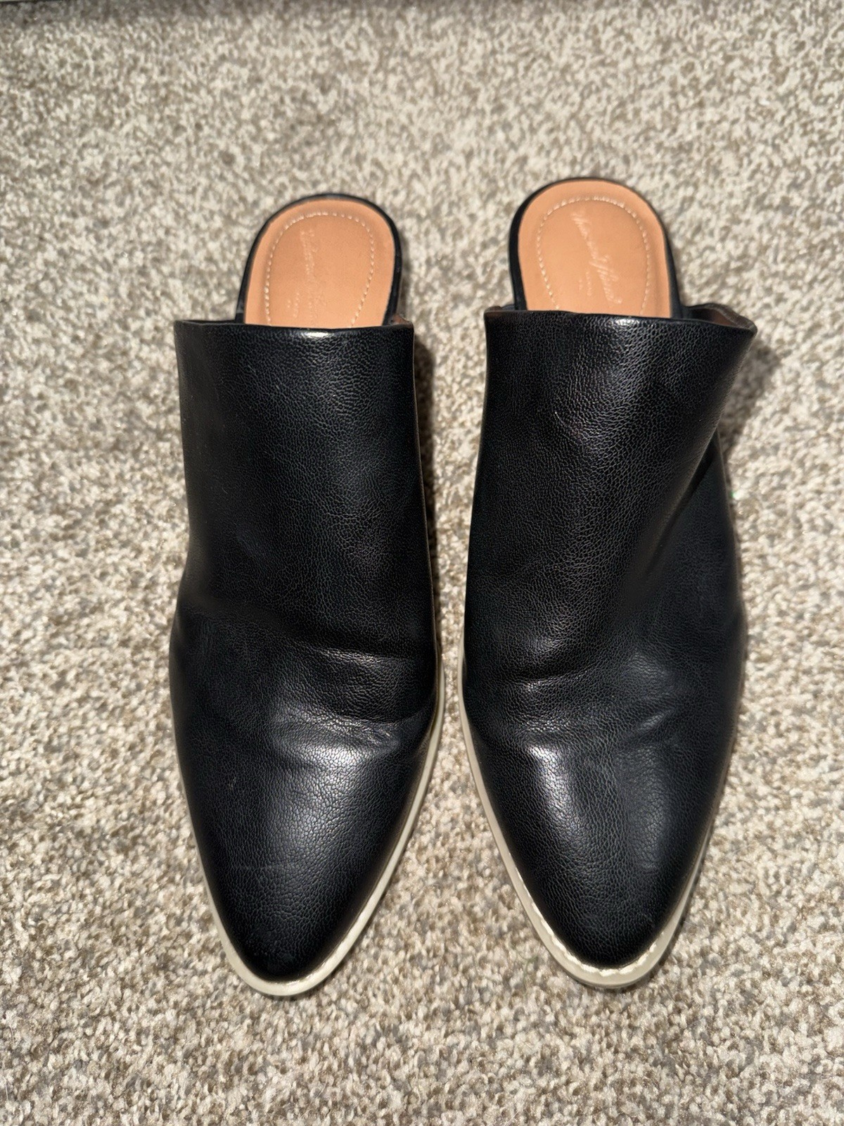 Universal Thread Black Pointed Toe Block Heel Mul… - image 4