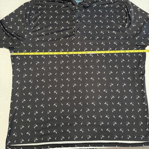 Etonic Golf Polo Shirt Mens 3XL Black Beer Golf Cart All Over Print Performance - Picture 9 of 11