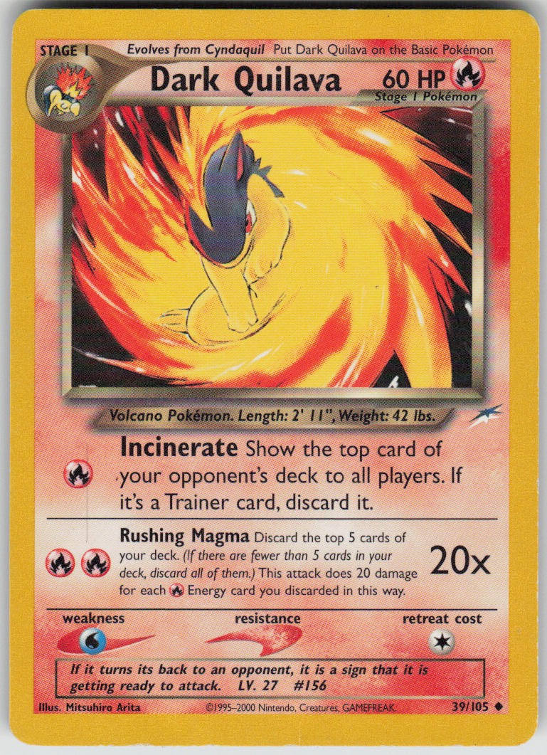 Pokemon Dark Quilava Uncommon Neo Destiny 039/105 LP