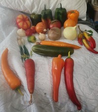 Artifical Vegetables 24 PCS  Hard Plastic EUC