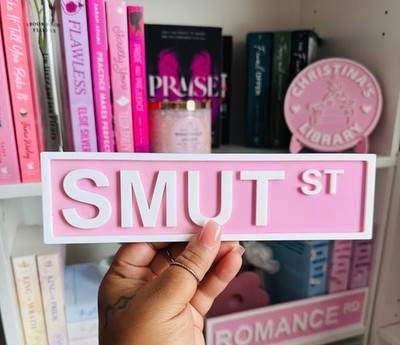 ''Smut St'' Funny Book Shelf Decor Hot Gift Book Readers