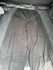 Women’s Black Pleated Wide-Leg Dress Pants, Elastic Waist, Polyester/Linen, M — photo 1