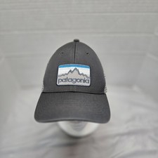Patagonia Trucker Hat Gray Adj Snapback Mesh Patch Mountain Logo Euc