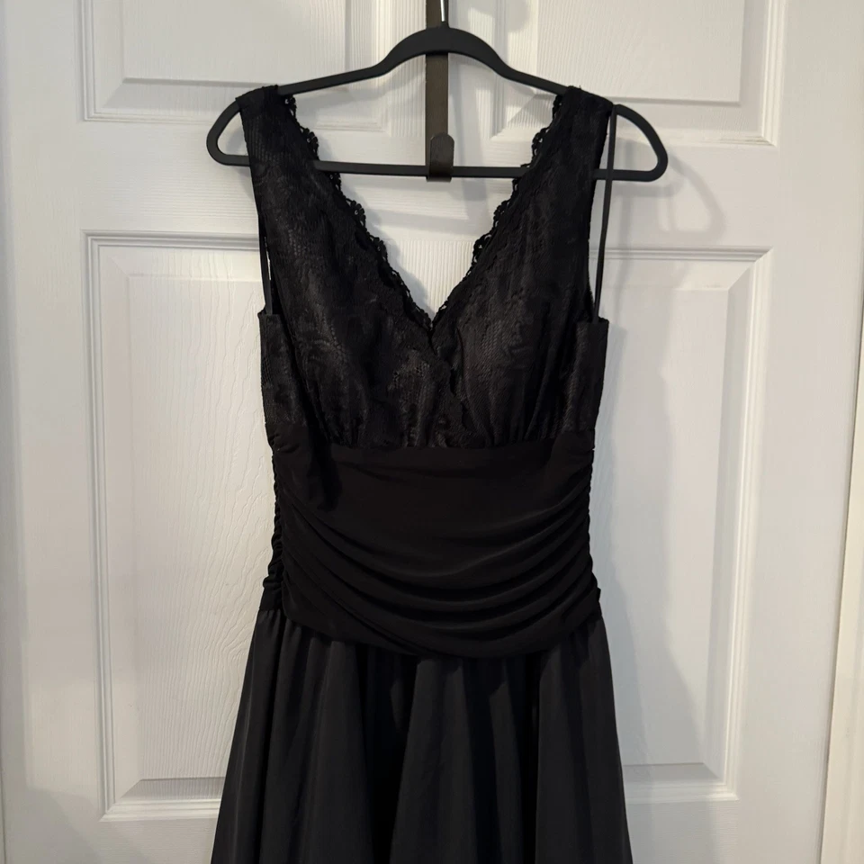 Jessica Howard Evenings Dress Women’s Sz 14 Midi Black Sleeveless Classic Party - Image 2 of 4