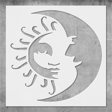 Sun  Moon Design Wall Art Reusable Plastic Stencil - StencilAir