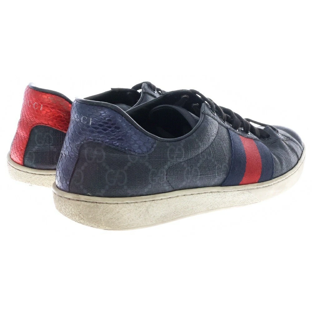 Baskets basses GUCCI taille 8 ACE GG Supreme noir 429445 degrés B colo