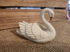 Lenox Bone China Ivory Swan Place Card Holder/ Wedding Cake Topper w/Gold Accent