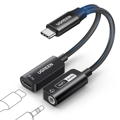 UGREEN Magnetischer USB C Auf Klinke Adapter Und Laden 60W Schnellladung, 2 in 1
