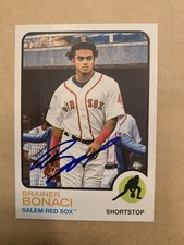 SIGNED 2022 BRAINER BONACI TOPPS HERITAGE SALEM RED SOX AUTOGRAPH MILB