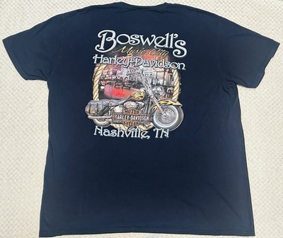 Harley Davidson T Shirt 2XL Boswell's Music City Nashville XXL Blue