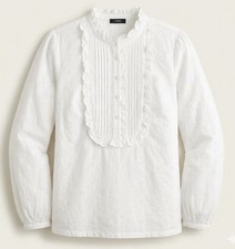 J.Crew Womens Medium Floral Eyelet Ruffle Shi...