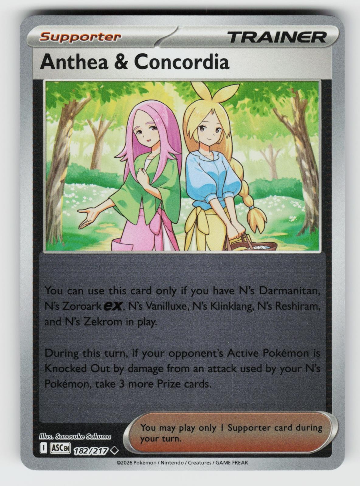 Anthea & Concordia 182/217 Ascended Heroes UC Reverse Holo NM/M Pokemon