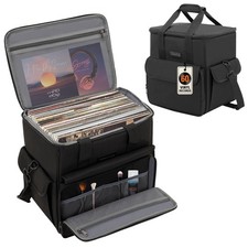 Vinyl Record Carry Bag Holds up to 60 LP Records, Padded Album Storage Case ...