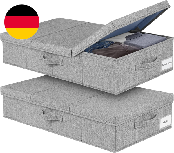 Jupeli Unterbett-Aufbewahrungsbox Mit Deckel, 3 Griffe, GroßE KapazitäT, Kleidun-image