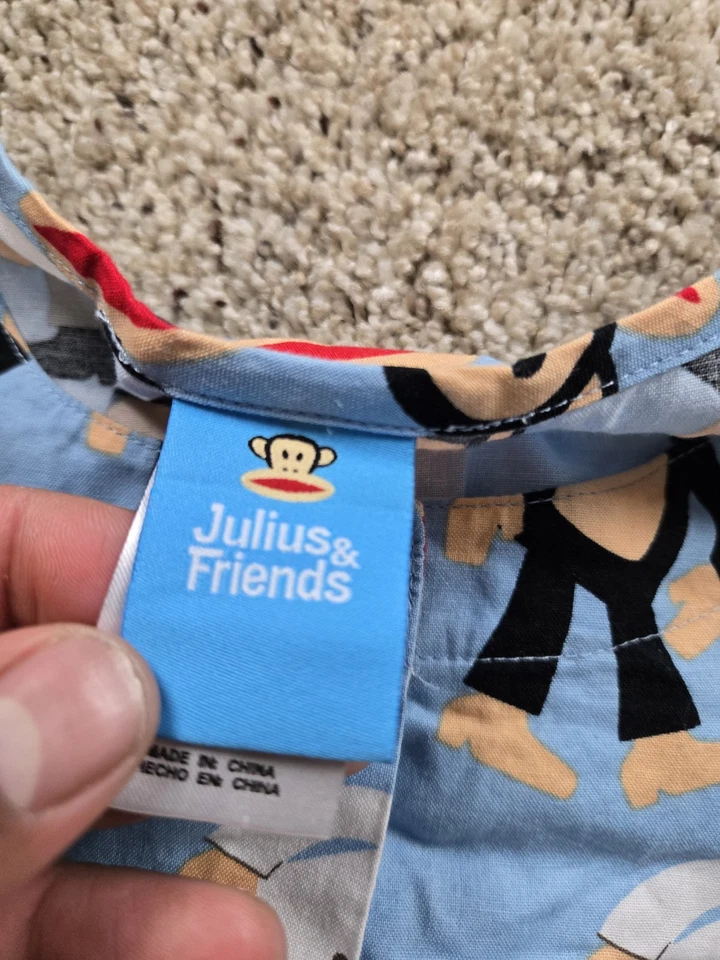 Vintage Paul Frank Scrub Jacket XL Adults Snap Front Over Shirt Julius & Friends - Image 4 of 4