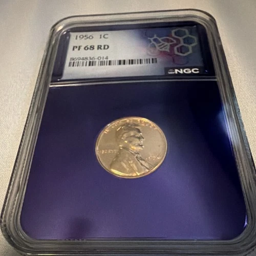 1956 Lincoln Wheat Small Cent Proof NGC PF 68 RD Philadelphia Bronze
