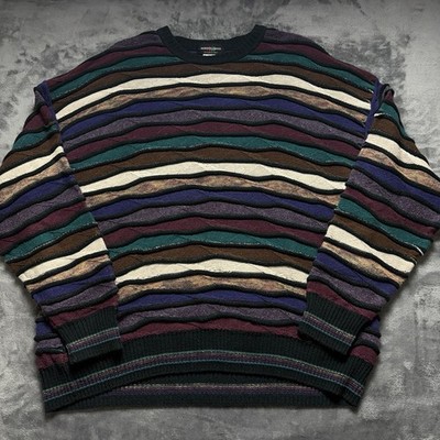 Vintage Alberto Danti 3D Knit Coogi Cosby Style Sweater Men s XL Italian Made