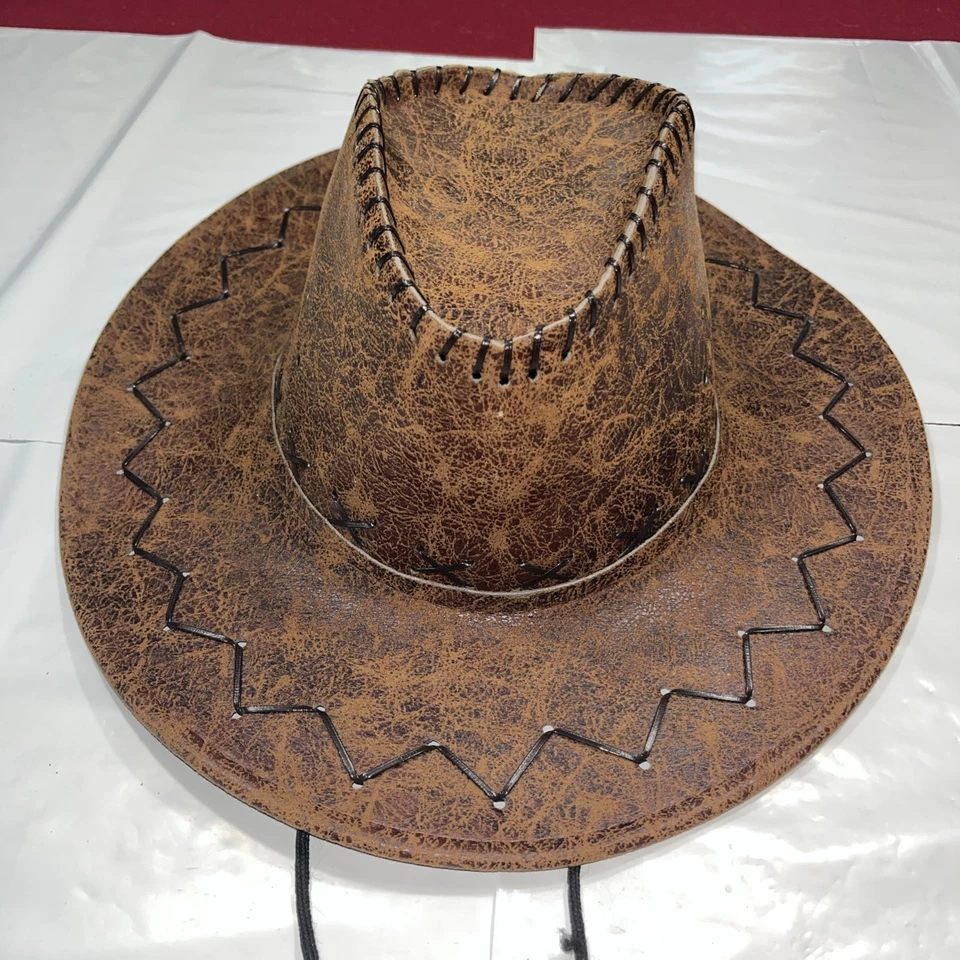 CHAPÉU DE COWBOY OCIDENTAL 23” Toy Story fantasia amadeirada, alça de queixo adulto aparência resistida - Imagem 3 de 4