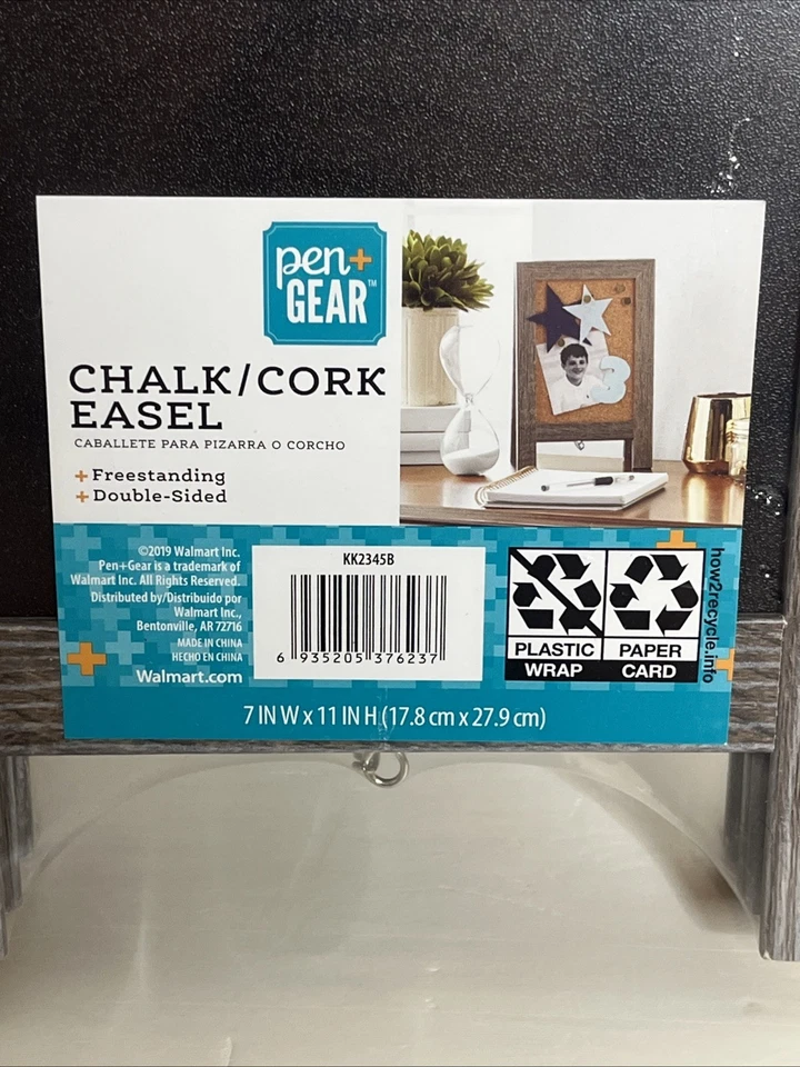 Pen + Gear Desk Chalk and Cork Double Sided Easel - Image 2 of 3