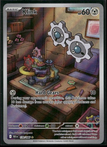 Pokémon Klink Illustration Rare 139/086 BLK SV: Black Bolt NM