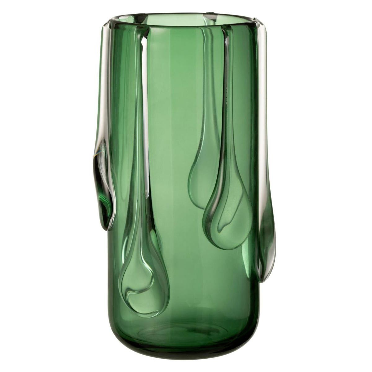 Vase en verre vert Drippy 33cm | Décoration de table contemporaine