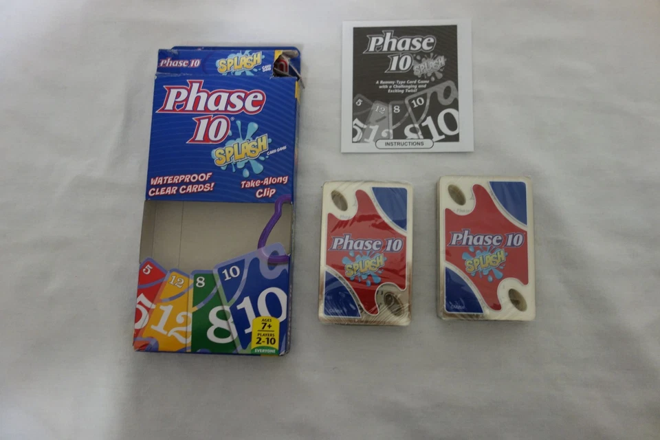 Super Rare Phase 10 Splash Waterproof Clear Card Game No Clip Sealed Cards - Image 4 of 4