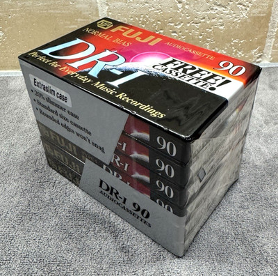 Fuji DR-1 Audio Cassette Tape 90 Minute Normal Bias 6 Pack Sealed Brand New