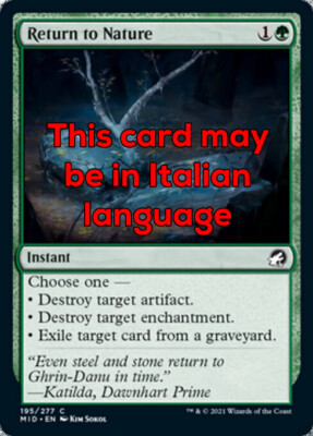 MTG 4x RETURN TO NATURE EXC - RETURN TO THE NATURE - MID - MAGIC