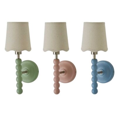 Bobbins Wand Leuchte Fassung Jakobsmuschel Lampenschirm Pastell Wohnzimmer Schlafzimmer Lampe