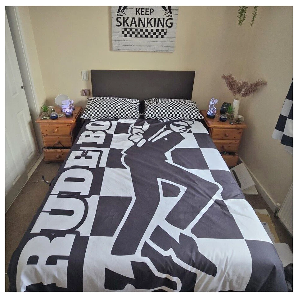 Pillowcase Ska Check Black and White 28" x 18" 2 Tone Bedding SINGLE Pillow Case - Image 4 of 4