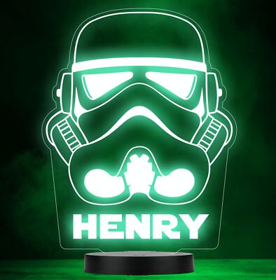 Stormtrooper Gesicht personalisiert Geschenk Farbwechsel LED Lampe Nachtlicht