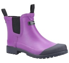 Image of Cotswold  Blenheim Ankle Wellies Purple Waterproof ladies Women's Country Garden