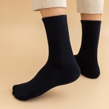 5 Pairs of Ladies solid cotton sport Breathable medium stockings Autumn