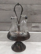 Antique Victorian 6 Piece Cruet Set Quadrupled Plated Middletown Plate Co