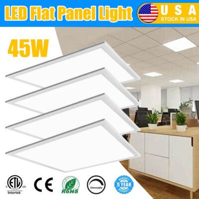 4X45W LED Flat Panel Light 2X2FT 5800LM 5000K Drop Ceiling Ceiling Office Lights