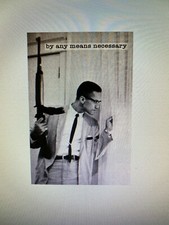 MALCOLM X CON QUALSIASI MEZZO NECESSARIO POSTER 24X36 FIGURA POLITICA ICONA ATTIVISTA BLM