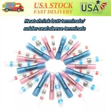 Heat Shrink Butt Connectors/Solder seal sleeve Terminals 50/100Pcs Waterproof