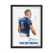 Stampa Duhan Van Der Merwe Scozia Rugby Union | Stampa A4| Regalo Rugby senza cornice