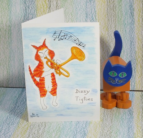 Card: "Bullpuss Ray Brown" #PeterBrighouseIllustrator #double #bass #jazz #cats - Picture 7 of 8