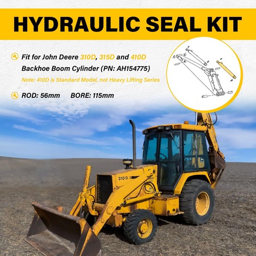Hydraulic Seal Kit Fit for John-Deere 310D 315D 410D Backhoe Boom Cylinder-19PCS - Picture 3 of 13