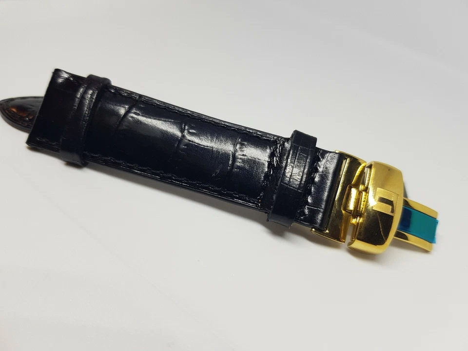 Bracelet Tissot cuir noir 20mm - Photo 2/4